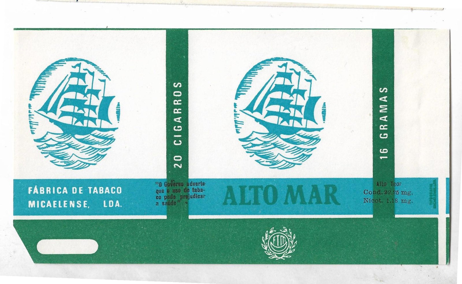 MARQUILLA ALTO MAR 20 CIGARRILLOS INDUSTRIA PORTUGAL SOFT