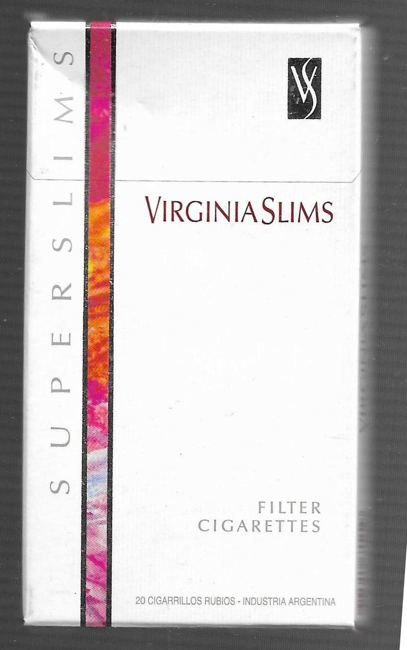 PAQUETE VIRGINIA SLIMS 20 CIGARRILLOS RUBIOS SIN VALOR COMERCIAL