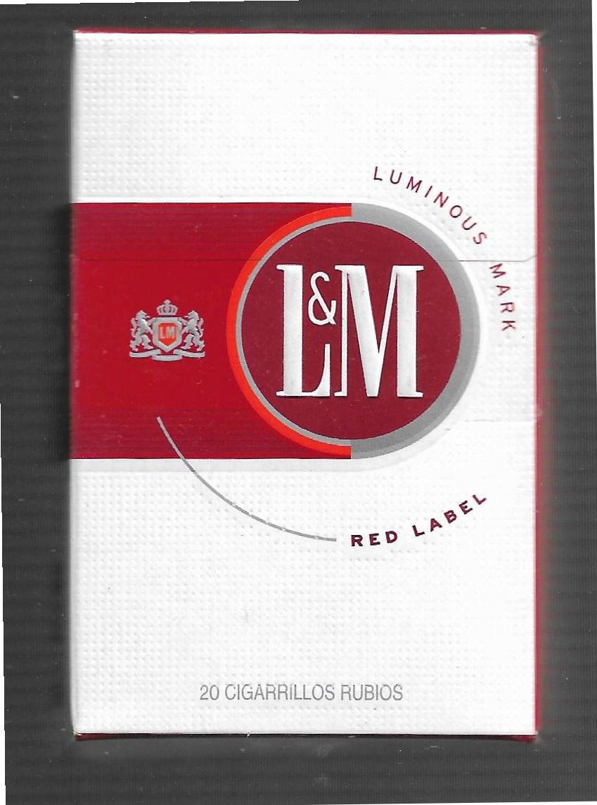 PAQUETE L&M RED LABEL 20 CIGARRILLOS RUBIOS SIN VALOR COMERCIAL