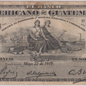 GUATEMALA 5 PESOS 1919 P 117 VF