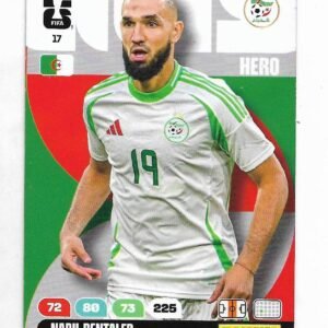 ADRENALYN OFFICIAL TRADING CARDS MUNDIAL 2026 NABIL BENTALEB N°17