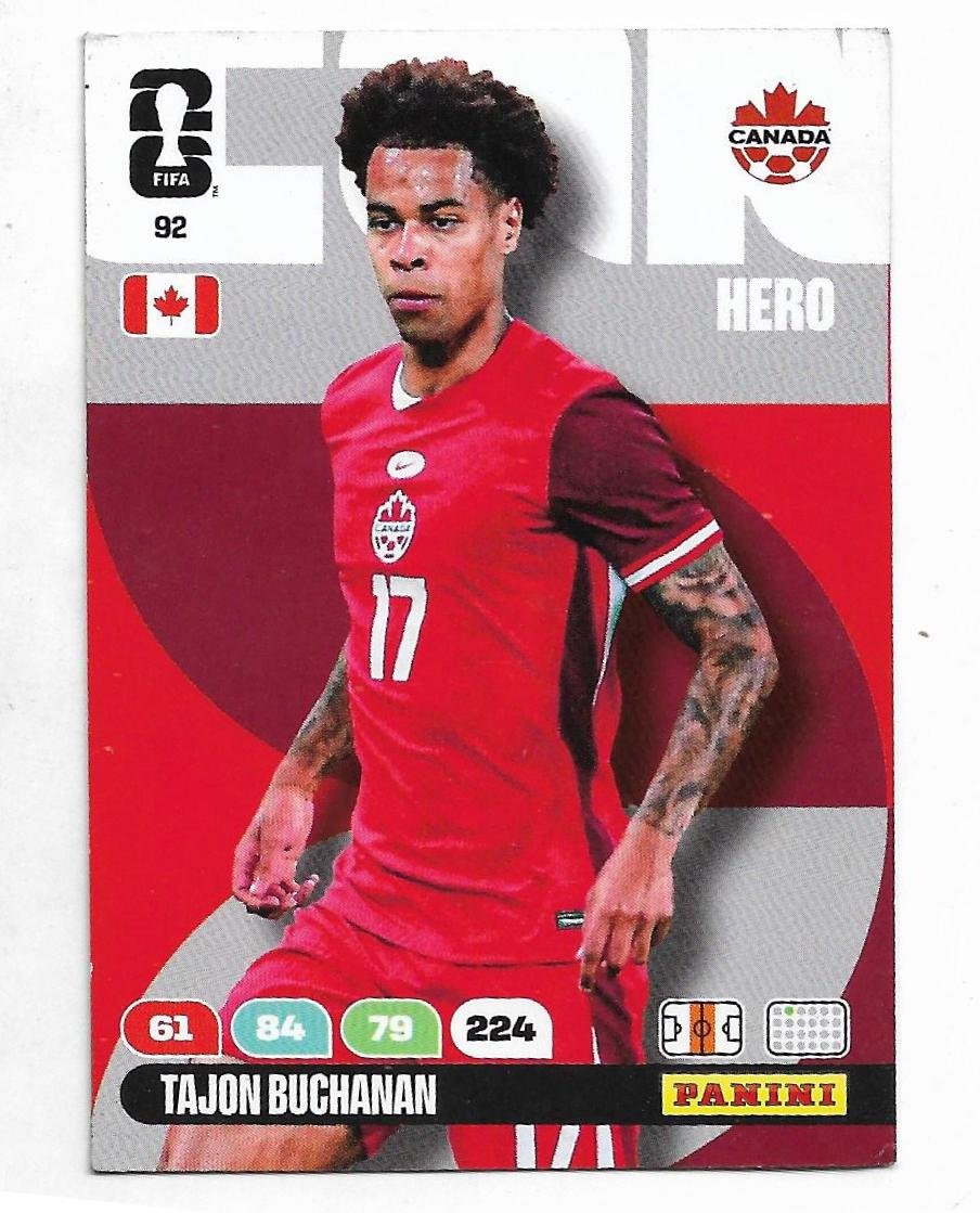 ADRENALYN OFFICIAL TRADING CARDS MUNDIAL 2026 TAJON BUCHANAN N°92