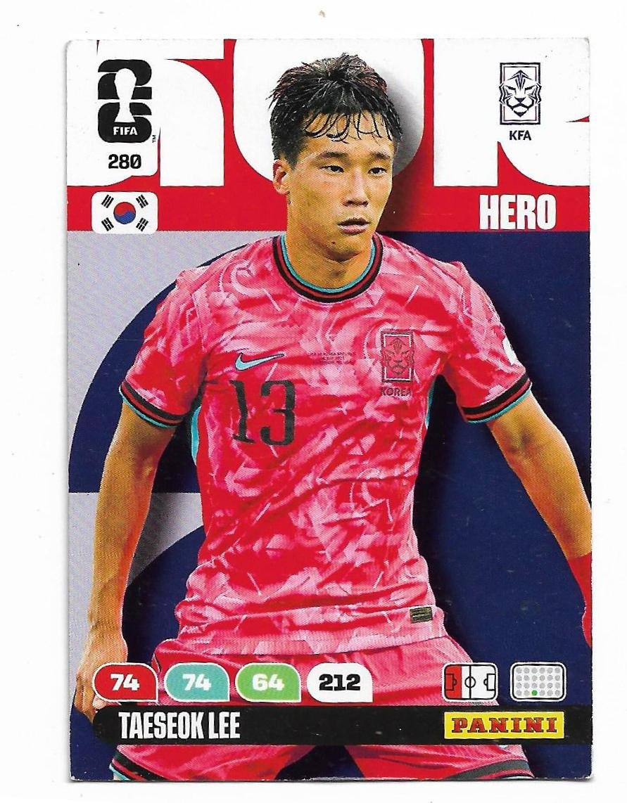 ADRENALYN OFFICIAL TRADING CARDS MUNDIAL 2026 TAESEOK LE N°280