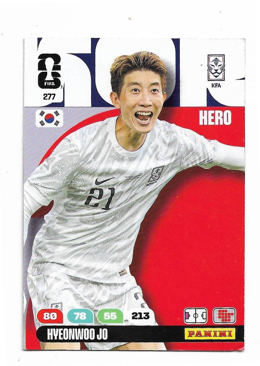 ADRENALYN OFFICIAL TRADING CARDS MUNDIAL 2026 HYEONWOO JO N°277
