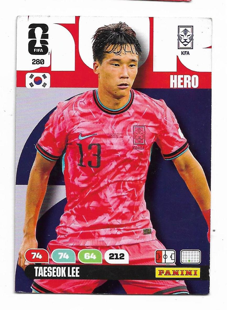 ADRENALYN OFFICIAL TRADING CARDS MUNDIAL 2026 TAESEOK LEE N°280