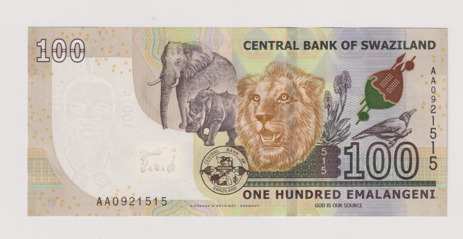 SWAZILAND 100 EMALANGENI 2017 P 42 UNC - Imagen 2