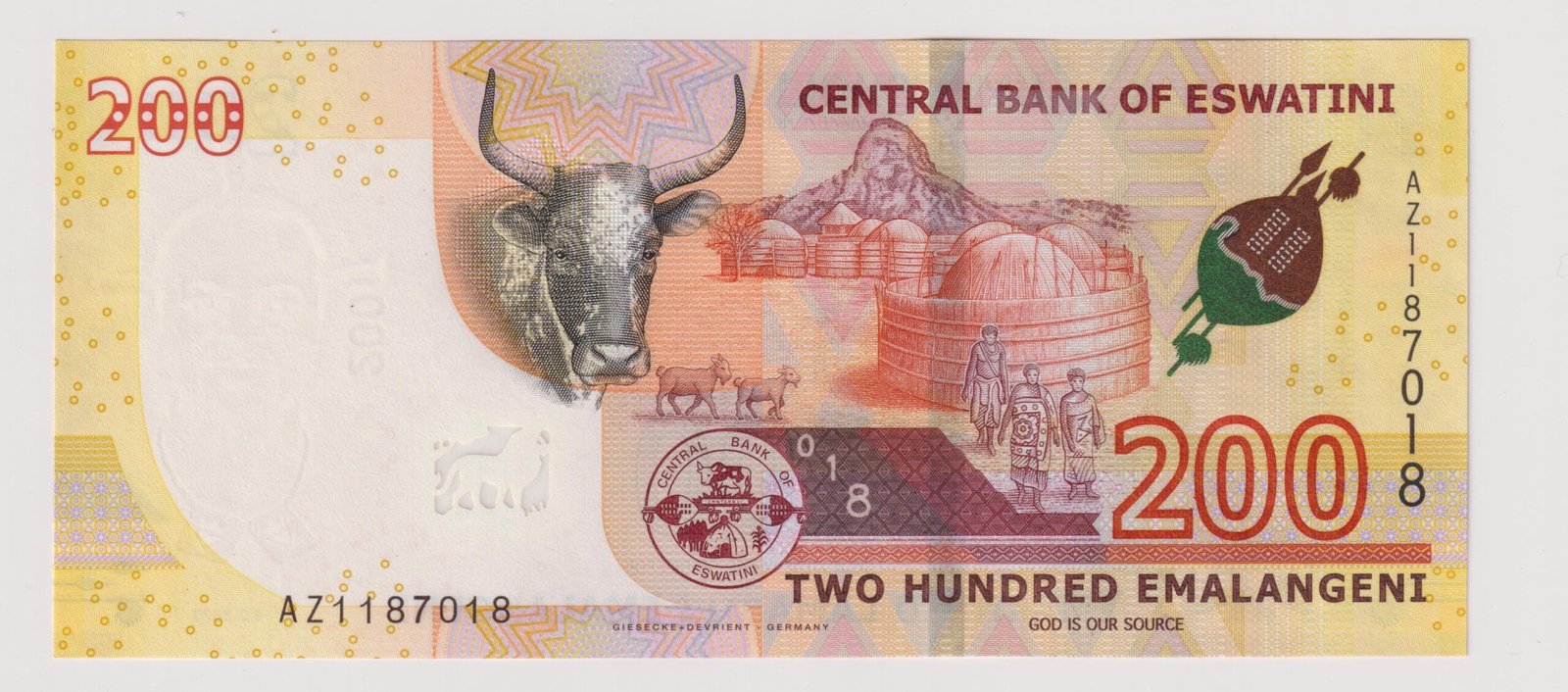 SWAZILAND 200 EMALANGENI 2023 P 45 UNC - Imagen 2