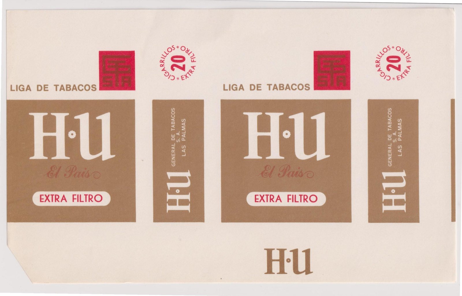 MARQUILLA HU EL PAÍS20 CIGARRILLOS DE ESPAÑA SOFT
