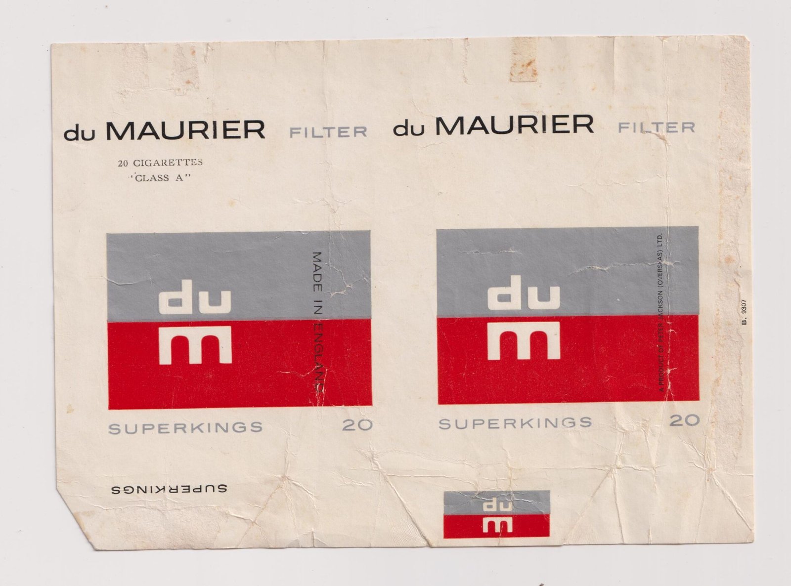 MARQUILLA DU MAURIER FILTER 20 CIGARRILLOS DE REINO UNIDO BOX